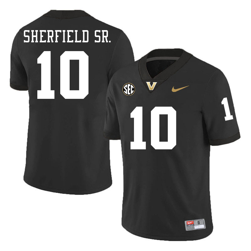 Trent Sherfield Sr. Jersey,Vanderbilt Commodores #10 Trent Sherfield Sr. Football Jersey-Black